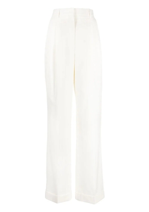 Casablanca high-waist wool straight-leg trousers - White