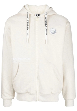 AAPE BY *A BATHING APE® logo-appliqué hooded jacket - White