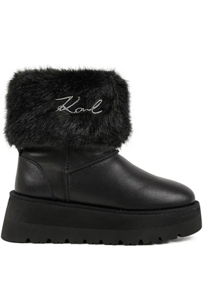 Karl Lagerfeld Skylar faux-fur platform boots - Black