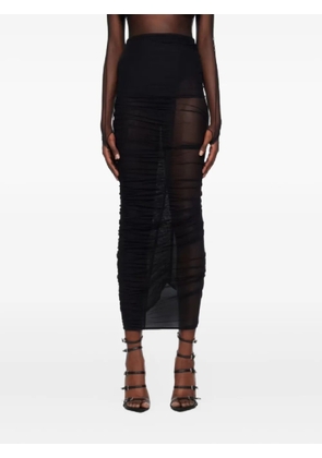 Mugler one-shoulder semi-sheered dress - Black