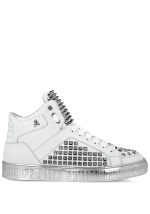 Philipp Plein stud-detail leather sneakers - White