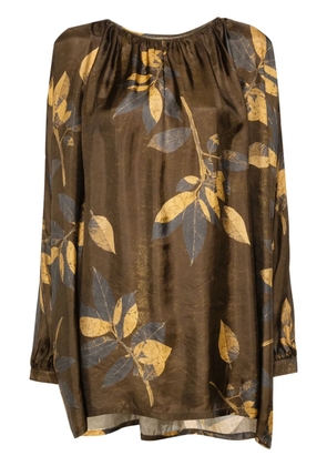 Uma Wang Tammy motif-print blouse - Brown