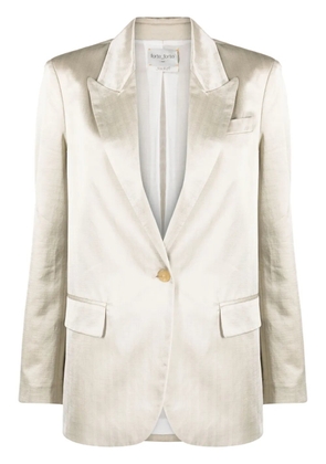 Forte Forte single-breasted satin blazer - Neutrals
