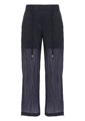 Peserico seersucker straight trousers - Blue