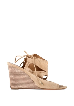 Aquazzura cut-out tie wedge sandals - Neutrals