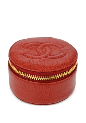 CHANEL Pre-Owned 1995 CC-stitch jewellery case - Red