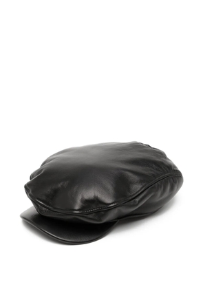 Vaquera Newsboy leather beret - Black
