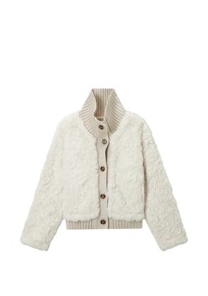 b+ab button collar jacket - Neutrals