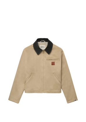 A BATHING APE® collared logo-patch jacket - Neutrals