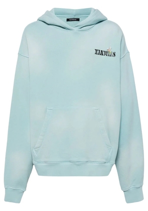 Nahmias logo-print cotton hoodie - Blue
