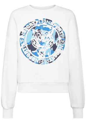 Plein Sport Carbon Tiger cotton sweatshirt - White