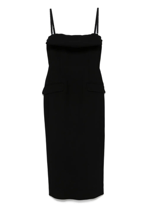 Sportmax folded-edge midi dress - Black