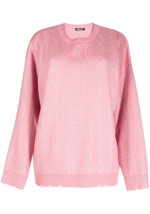 Ground Zero graphic-print distressed-finish jumper - Pink