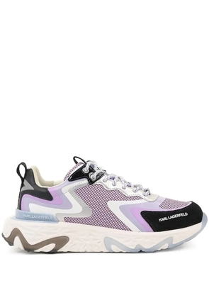 Karl Lagerfeld metallic-panelled mesh sneakers - Purple