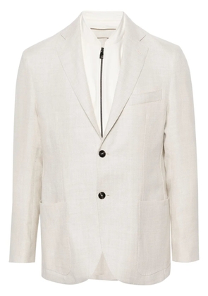 Corneliani single-breasted layered blazer - Neutrals