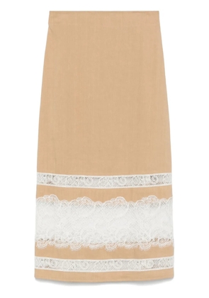 Lorena Antoniazzi lace-trimmed midi shirt - Neutrals