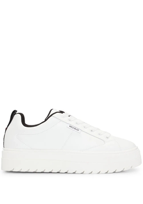 HUGO logo-patch platform sneakers - White