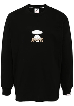 AAPE BY *A BATHING APE® Moonface basic long sleeve tee - Black