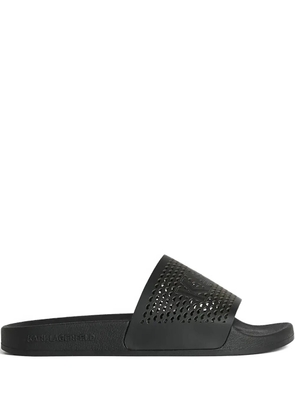 Karl Lagerfeld leather slides - Black