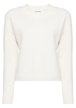 Yves Salomon crew-neck wool jumper - White
