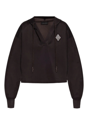 Lacoste logo-patch hoodie - Brown