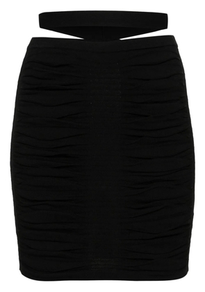 ANDREĀDAMO draped-design knitted skirt - Black