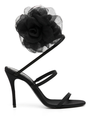 Magda Butrym Spiral organza-flower sandals - Black
