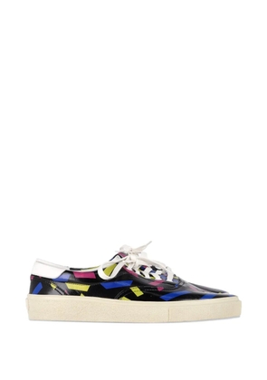 Saint Laurent Pre-Owned printed lace-up sneakers - Black