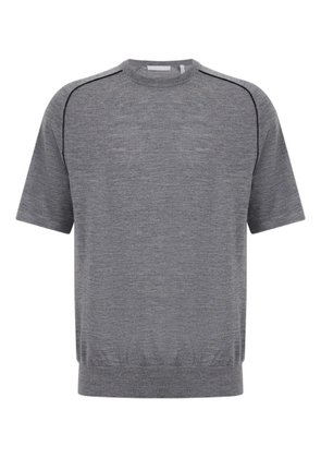 Helmut Lang contrasting-trim T-shirt - Grey