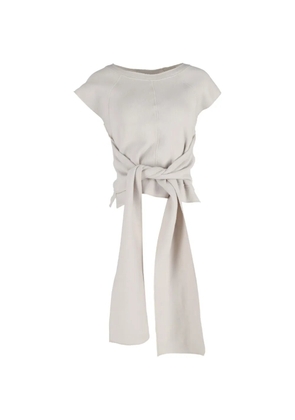 Bottega Veneta Pre-Owned tie-detail T-shirt - Neutrals