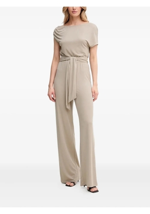 GUESS USA draped-neckline belted jumpsuit - Neutrals