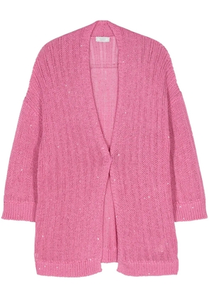 Peserico sequin-detail open-knit cardigan - Pink