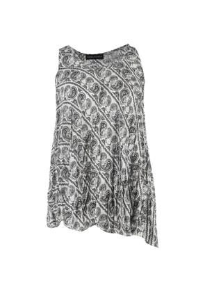 Balmain Pre-Owned paisley-print asymmetric top - White