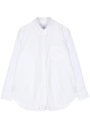 Fumito Ganryu pleated-back cotton-blend shirt - White