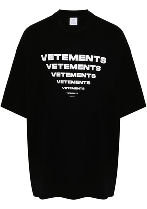 VETEMENTS logo-print cotton T-shirt - Black
