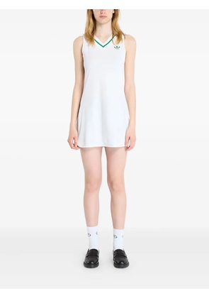 adidas sleeveless V-neck mini dress - White
