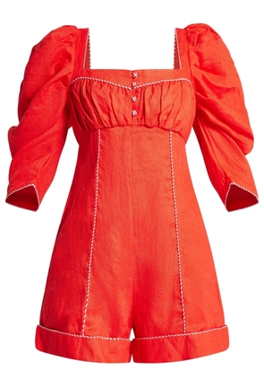 FARM Rio linen playsuit - Red