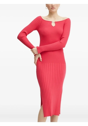 BOSS ribbed keyhole midi dress - Pink