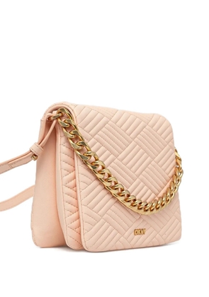 DKNY quilted chain-link leather cross body bag - Pink