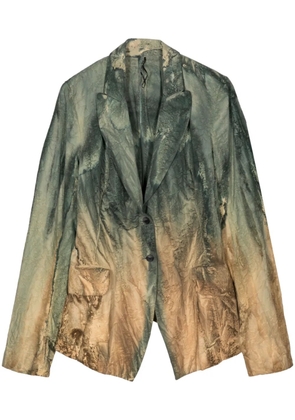 Masnada abstract-print cotton blazer - Green