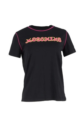 Moschino Pre-Owned logo-embroidered T-shirt - Black