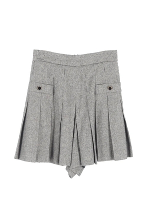 SANDRO Houndstooth pleated shorts - Grey