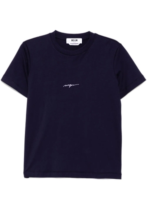 MSGM logo-embroidered T-shirt - Purple