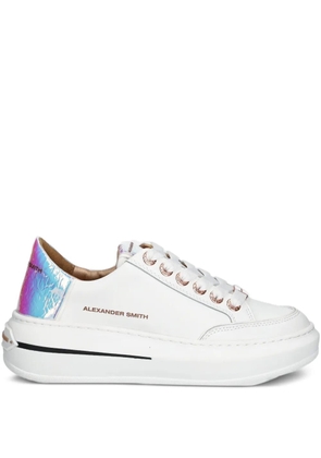 Alexander Smith iridescent-panel platform sneakers - White