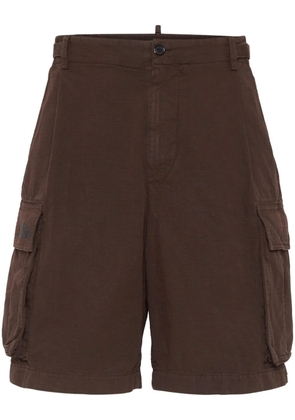 DSQUARED2 cotton track shorts - Brown
