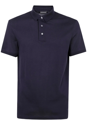 Emporio Armani front button-fastening cotton polo shirt - Blue