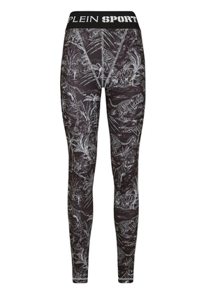 Plein Sport graphic-print high-waist leggings - Black