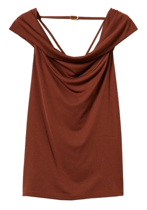 TWINSET draped-neck top - Brown