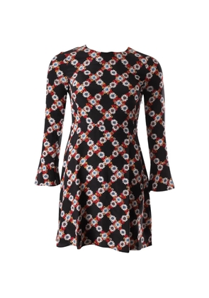 SANDRO floral-print round-neck dress - Black