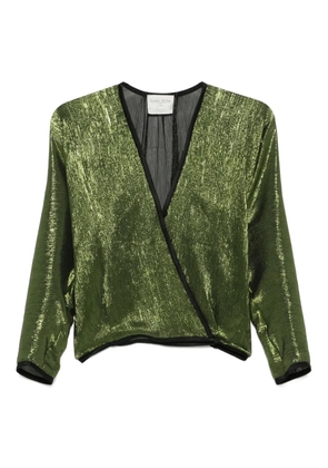Forte Forte metallic wrap-effect top - Green